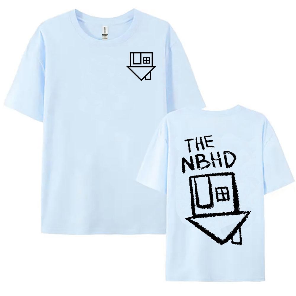 Women Tees Band The Neighbourhood NBHD Printing Tshirts Short Sleeve Round Neck Cotton T-shirt Casual Hip Hop Unisex Streetwear