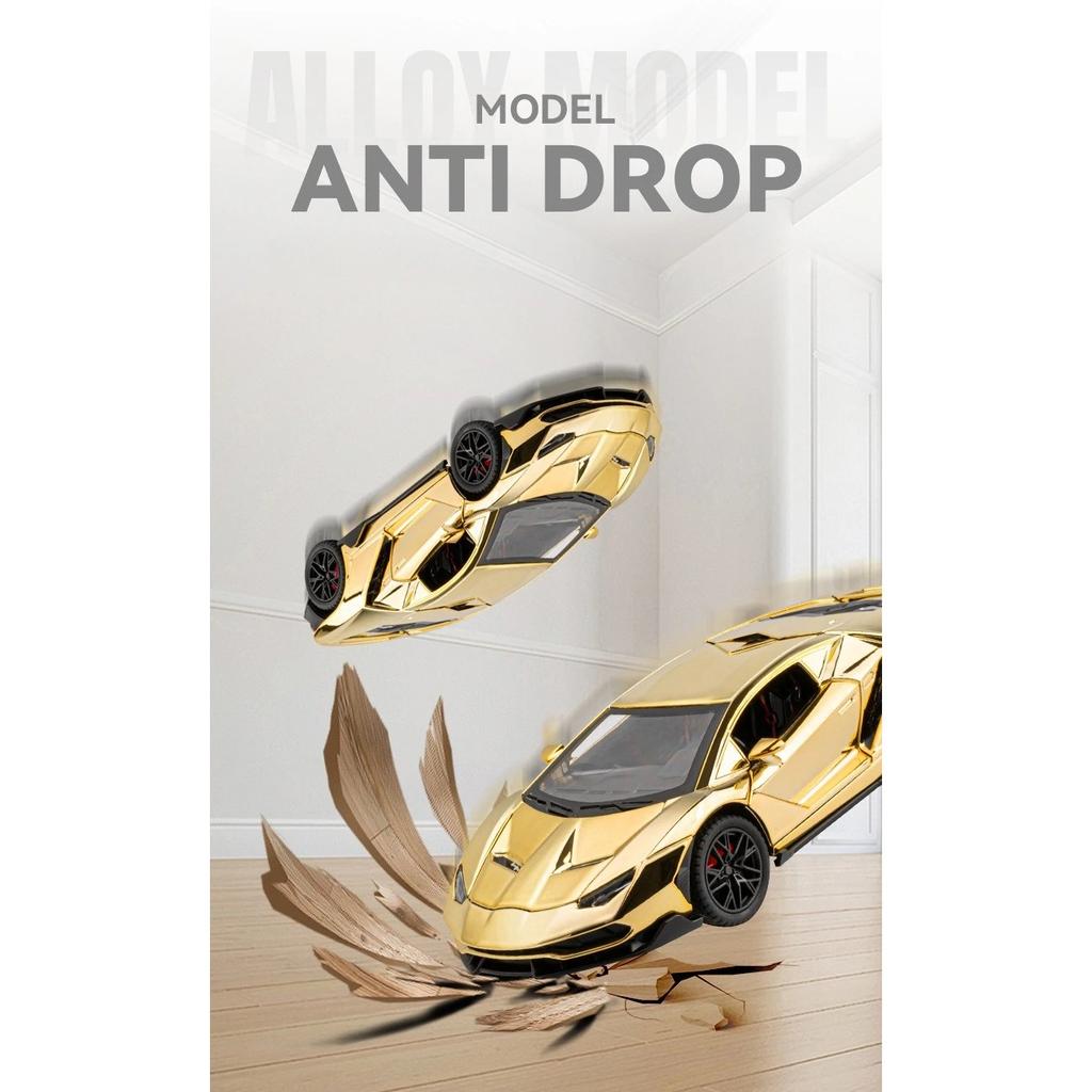 Electroplated 1/24 Lamborghini 770 Supercar Alloy Model Ornaments Toys Diecast Miniature Voiture Children Boy Gift Birthday