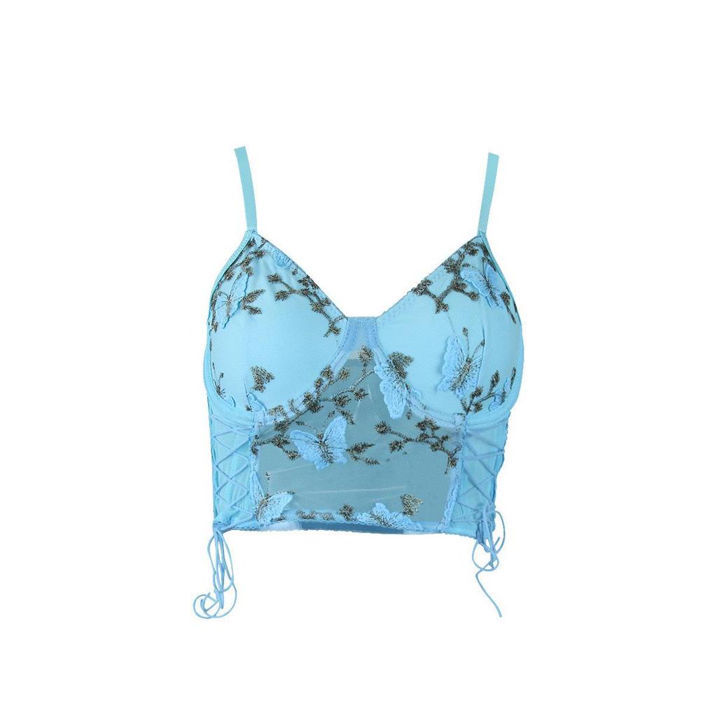 Butterfly Embroidered Backless Camisole Vest for Women