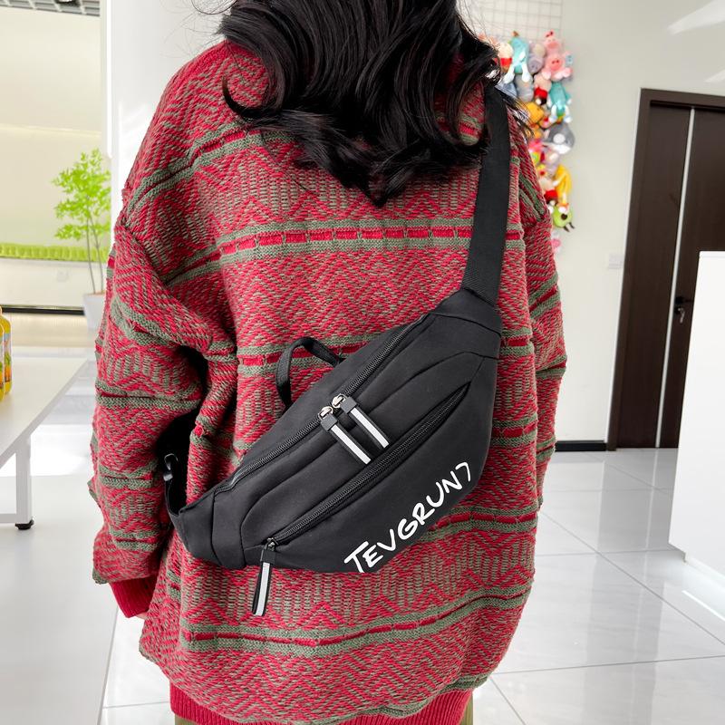 Unisex Fanny Pack Fashion Shoulder Bag Creative Letter Breast Bag Japanese Casual Messenger Bag