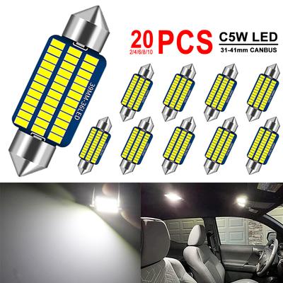 2/10/20 SZT. Żarówki LED C5W Canbus Festoon 31/36/39/41mm LED Do Samochodu Oświetlenie Wnętrza Kopuły Bagażnika Tablicy Rejestracyjnej 12V 300LM 6500K Białe