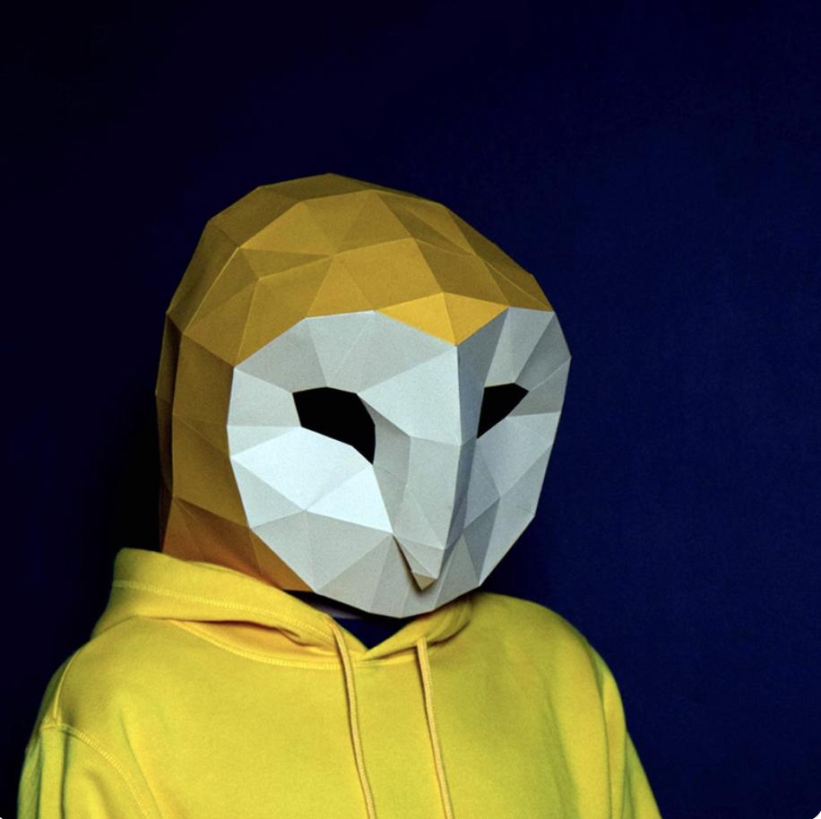 3D Paper Model Wearable Mask Rabbit Animal Cosplay DIY Papercraft Origami Headgear Christmas Halloween Prom Party Girls Gift