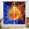 Basketball Curtains Teens Ball Sports Blue Red Flame Match Game Teen Boys Kids Bedroom Living Room Playroom Nursery Curtain For Sitting Polyester