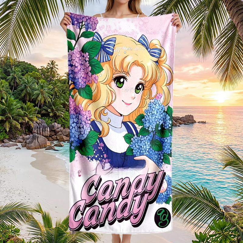 Candy Candy Fashion Beach Towel: Ideal for Summer Adventures Soft, absorbent and quick drying suitable for swimming and bathing