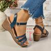 Fashion Braided Wedge Heel Sandal for Women Summer 2025 Comfort Non Slip Beach Sandal Female Casual Ankle Strap Platform Sandalias Mujer