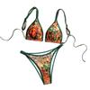 1011 New European and American Sexy Fashion Leopard Print Print Women's Split Swimsuit