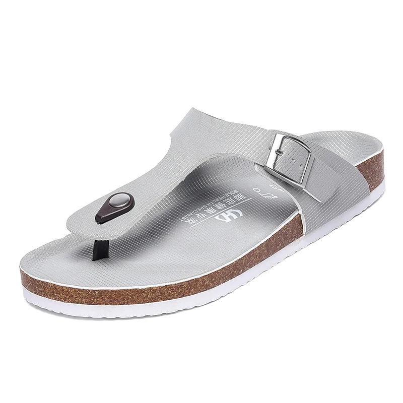 Fashion Flats Beach Slippers Mens Slip On Shoes Half Drag Leather Street Personality Mens Flip Flops Men Casual Walking White Sandals