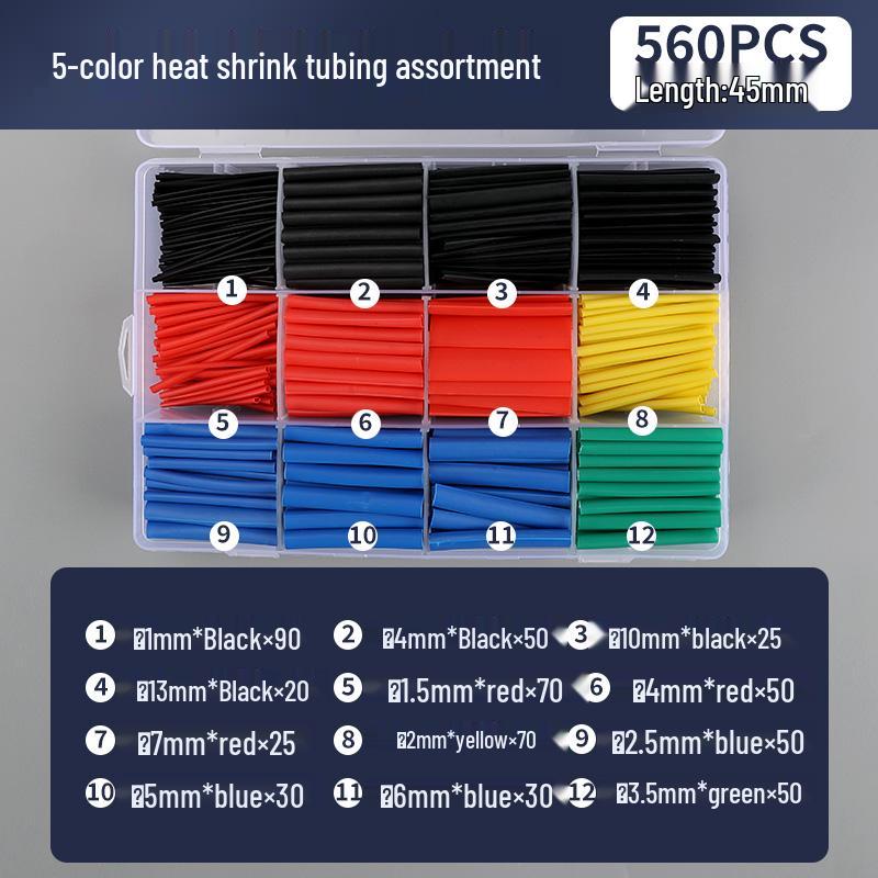 Adhesive Heat Shrink Tubes for Electricians - Thickened, 4x/5x Shrinkage, Insulating Sleeves for Wiring, Household Combo Box