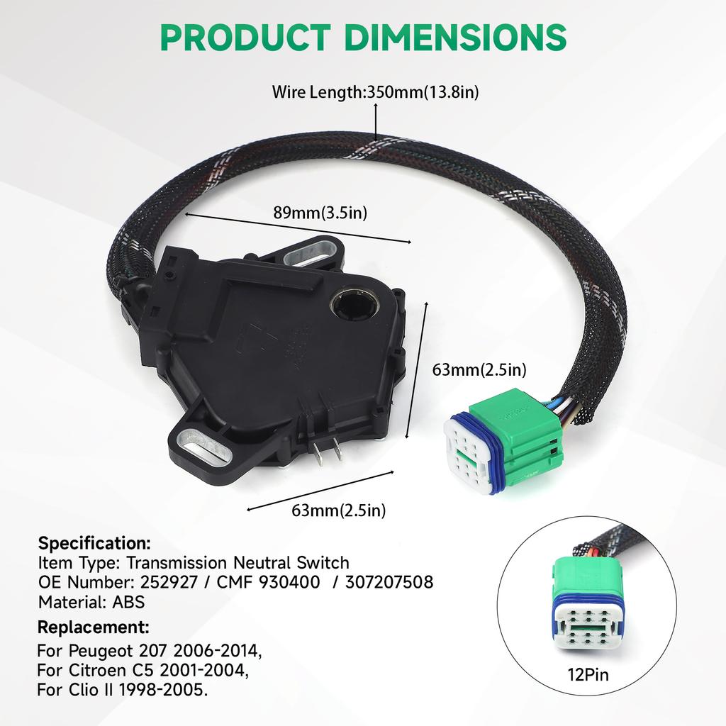 For Peugeot 207 307 SKRZ AL4 Citroen Renault C4 C5 AL4 New Automatic Transmission Switch Sensor Fits 252927 307207508 CMF-930400