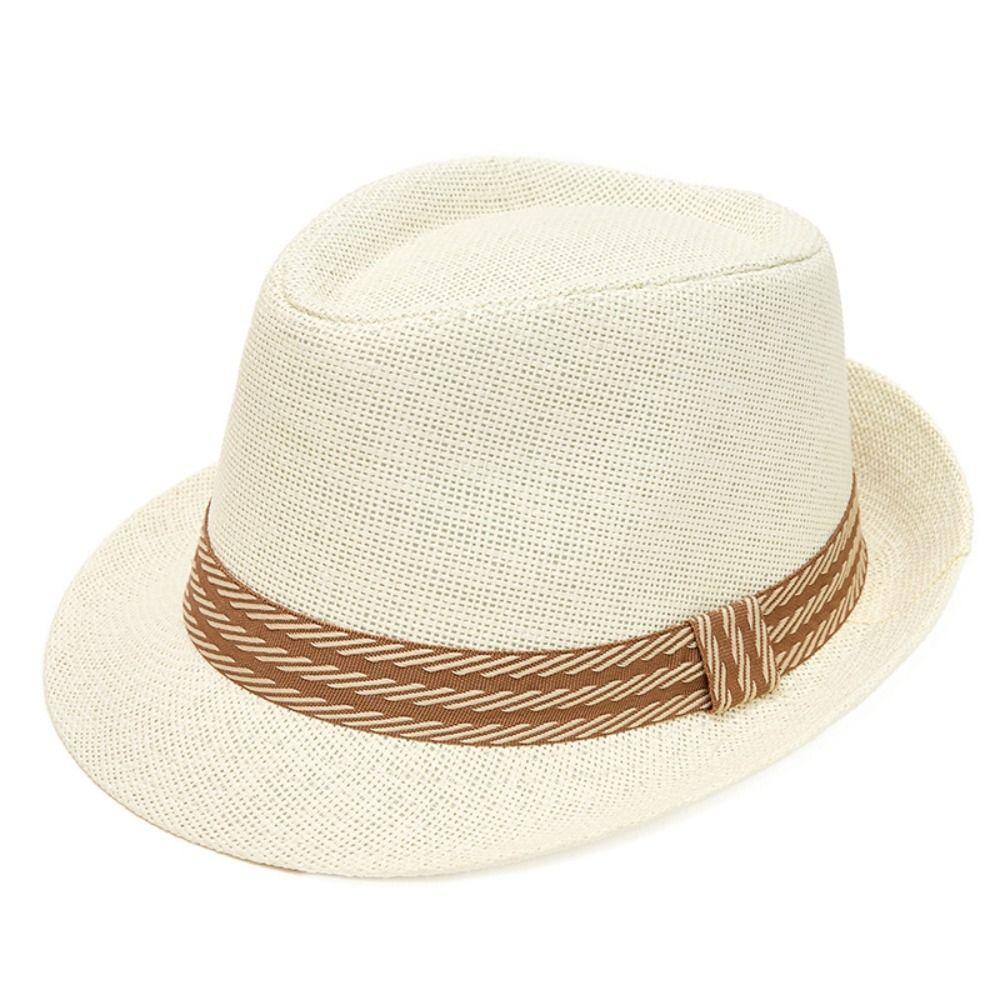 Breathable Belfry Trilby Hat Linen Jazz Beach Hat Retro Fedora Sun Hat  Men