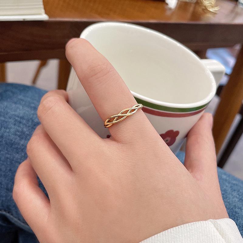 Women's 14K Gold Korean Style Open Ring - High-End Design with French Influence