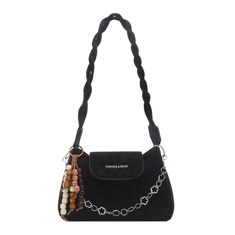 Street Style Small Chain Shoulder Bag With Magnet Closure For Daily Use