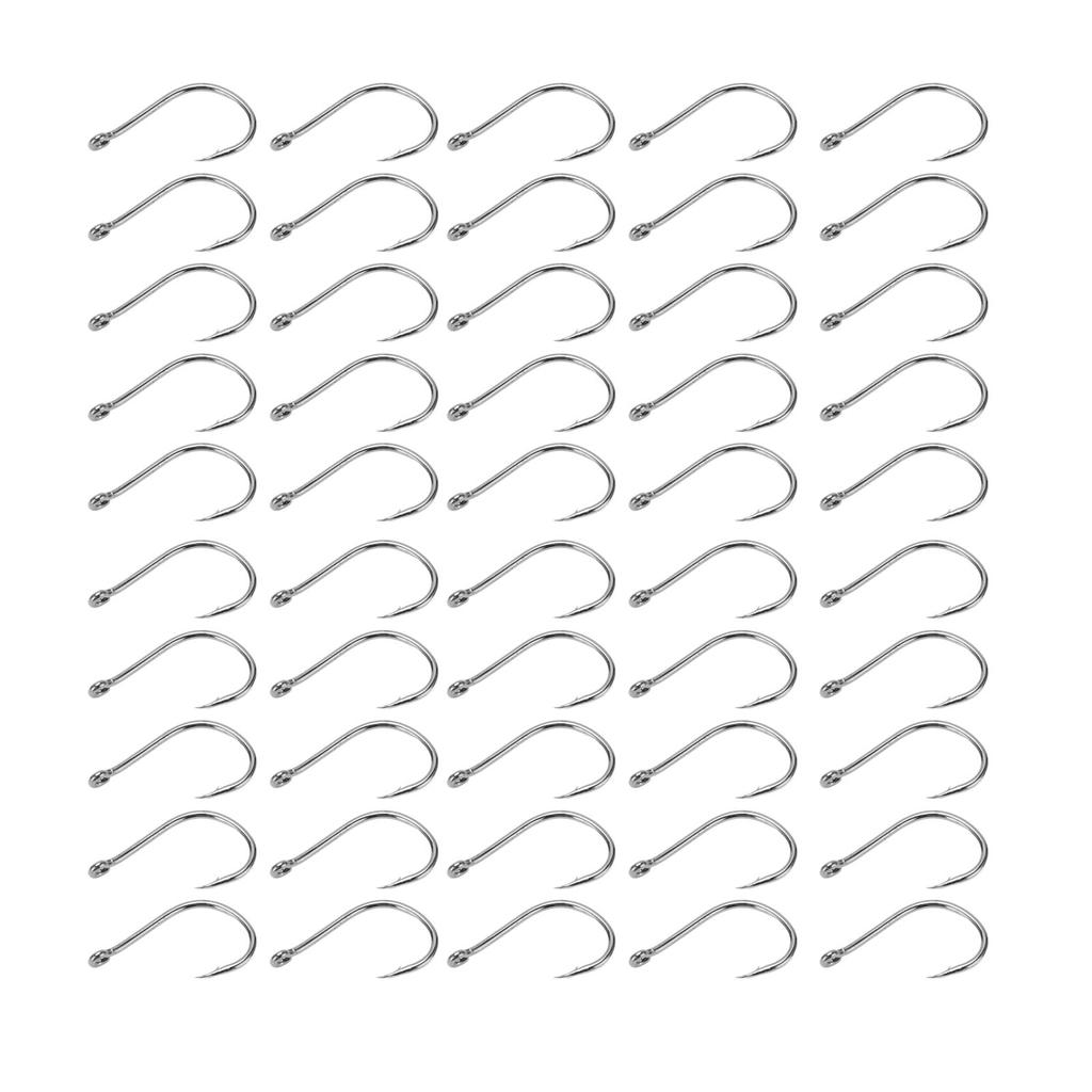 50Pcs Fishing Hook High Carbon Steel Incisive Barbed Carp Fish Hook with Hole for Outdoor Activity