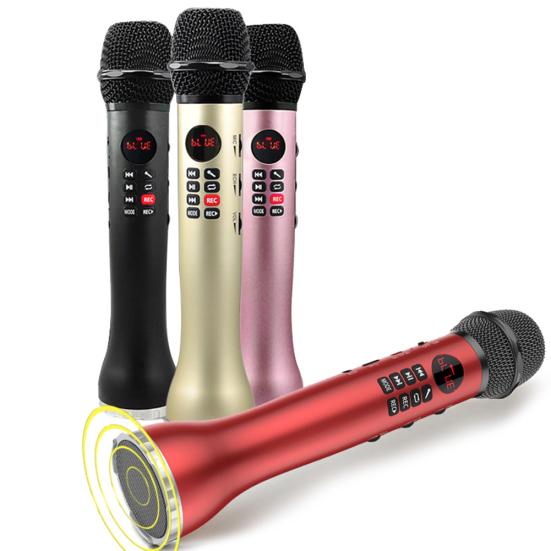 3-in-1 Bluetooth-kompatibler Lautsprecher Handliches Kabelloses Karaoke-Gesangs-Aufnahme-Mikrofon