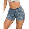 Women's Plus Size High Waist Ripped Denim Shorts