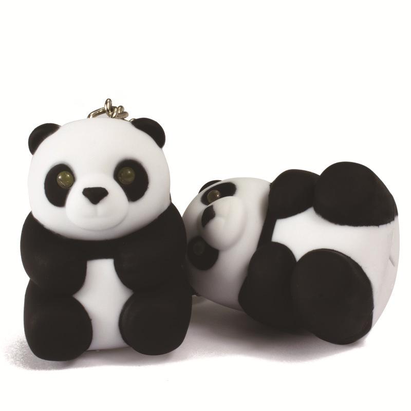 LED Cartoon Panda Keychain Toy with Sound & Light Minimum Order 100