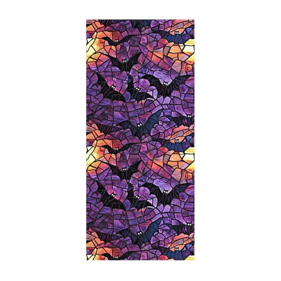 Halloween Window Sticker Stained Glass Style Witch Bats Decal Removable Pumpkins Ghosts Static Window Cling for Party Decoration