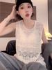 Trendy Plus-Size Lace Round Neck Sleeveless Top