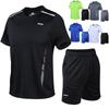 Stylish Mens 2pc Sport Wear Tracksuit With Breathable Short Sleeve T-shirt And Shorts