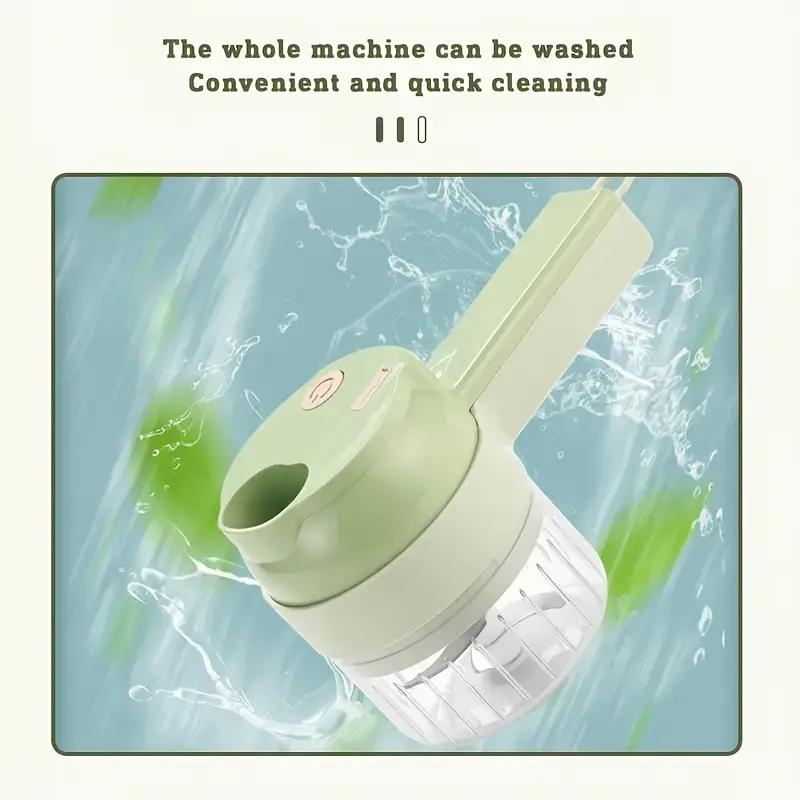 Multi Functional Portable Wireless Vegetable Processing Machine Electric 4-in-1 Vegetable Cutting Machine Set Suitable For Garlic, Chili, Celery, Meat