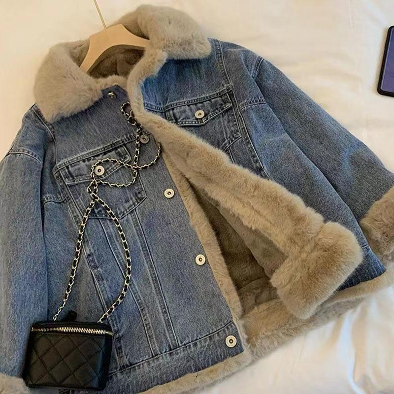 Denim Jacket Women's Autumn and Winter New Retro Casual Loose Casual Wear