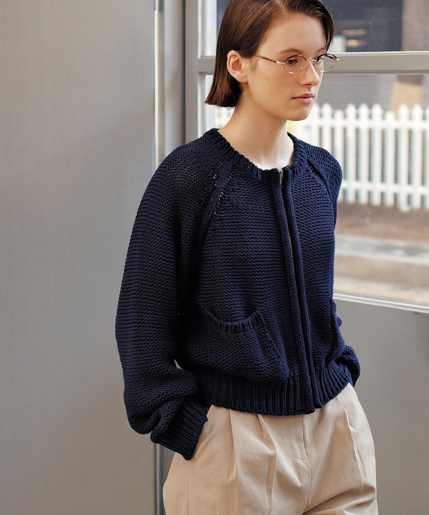 Annies Birkin Zip-Up Knit (Navy) Navy