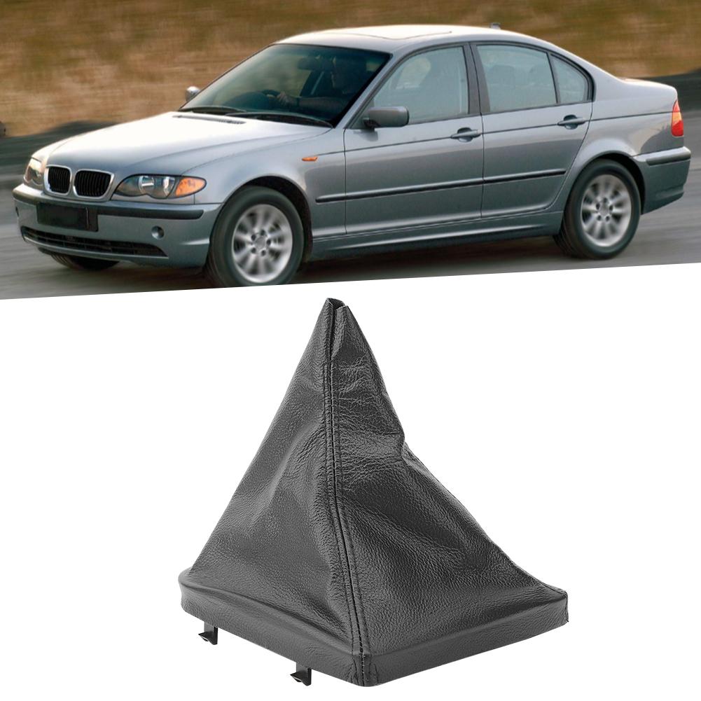 Leather Black Gearshift Collars Shifter Stick Lever Boot Dust Cover Fit for 3 Series E46 19982005