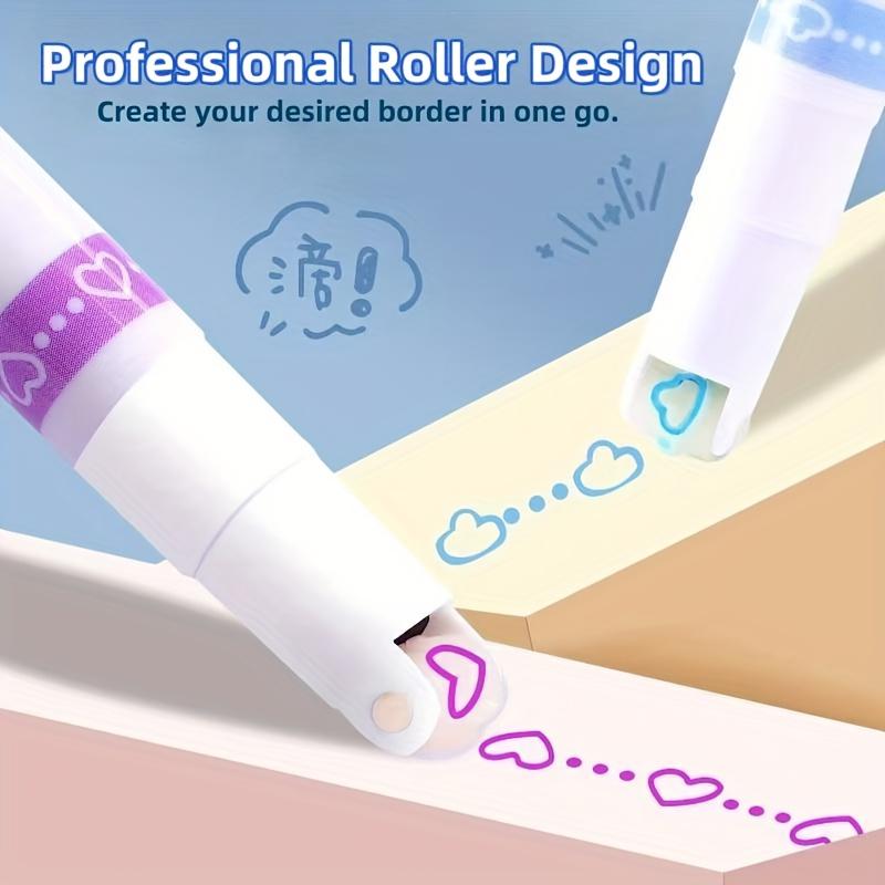 [Floral Outline Pen] Pastel Floral Curve Pen - Smooth Writing Tip, Non-Toxic Water-Based Ink for Scrapbooking, Journaling, Planners, Crafts