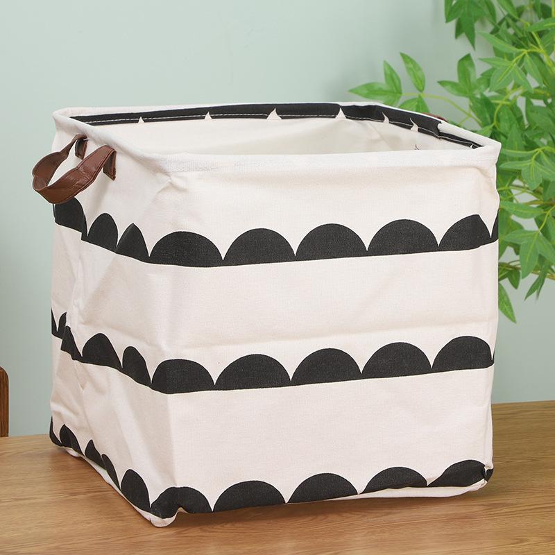 Cotton and Linen Waterproof Large Storage Household Moving Quilt Clothes Cabinet Foldable Dirty Laundry Basket Desktop Storage Box