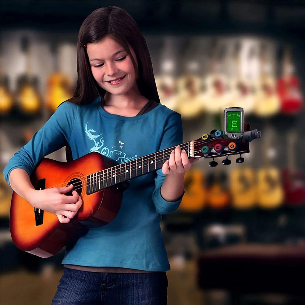 Electronic Clip-On Digital Guitar Tuner LCD Screen for Violin Bass Ukulele Chromatic Tuning Modes Bass Instruments Accessor T2Y5