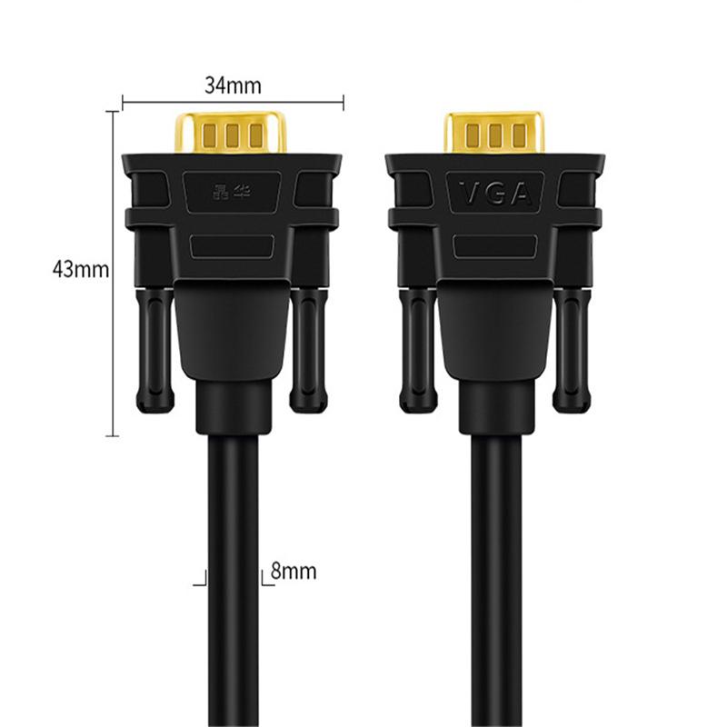 3 Meter Male to Male VGA 3+6 Cable Cord For Computer Laptop TV Monitor Connector