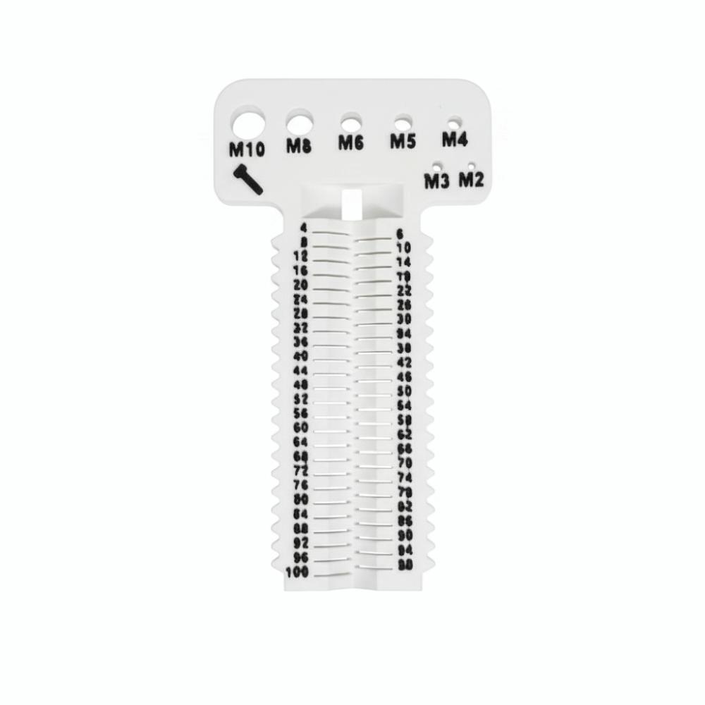T-Square Wire Screw Measuring Tool 4-100mm 3D Printing Thread Pitch Gauge Measurement Ruler Plastic M2-M10 Architect Ruler