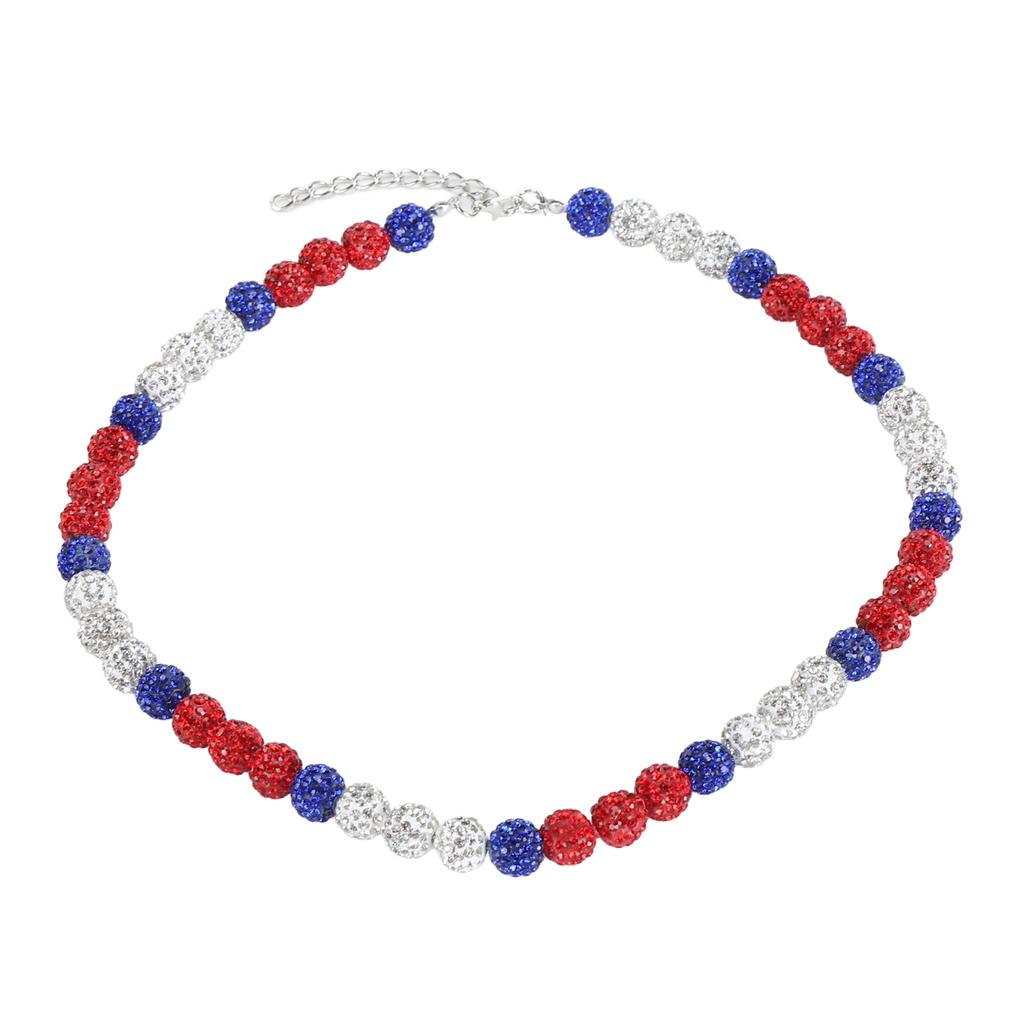 Baseball Necklace Rhinestone Unisex Baseballer Inspired Colorful Beaded Necklace for Baseball