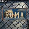 HD Aluminum Print Vintage Rome Colosseum Rusty Distressed Retro License Plate Style Wall Art High Definition BendResistant Me