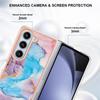 For Samsung Galaxy Z Fold5 5G Case with IMD Marble Flower Pattern TPU Mobile Back Cover
