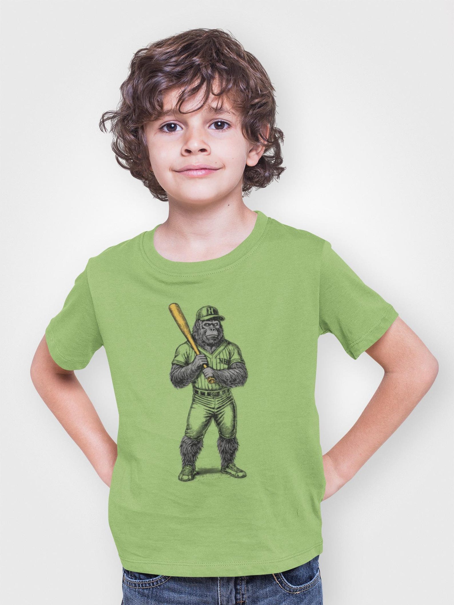 Vintage Baseball Gorilla Kids Tee L