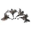 Cat Toys Interactive Funny Cat Feather Wand Suction Cup Ball Feathers Replacements with Bells for Indoor Cats Kitten Exercise