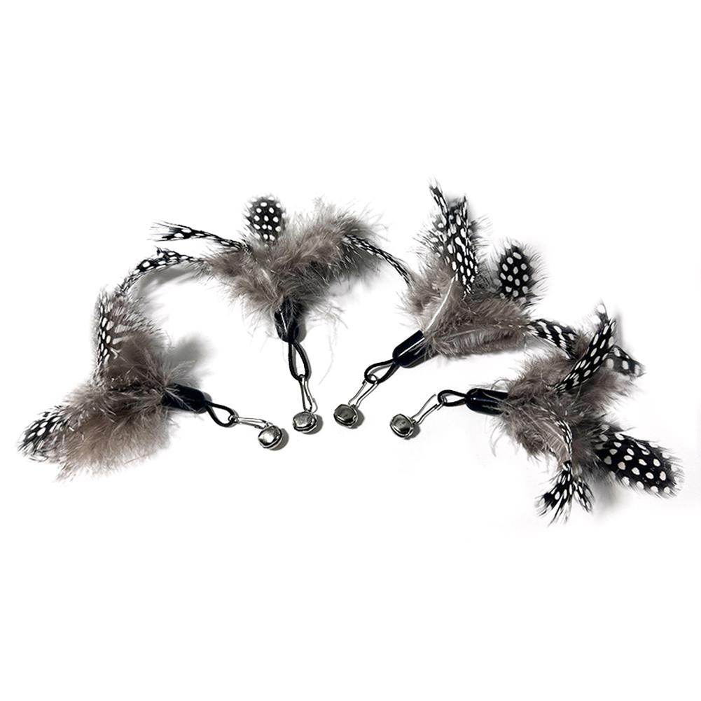 Cat Toys Interactive Funny Cat Feather Wand Suction Cup Ball Feathers Replacements with Bells for Indoor Cats Kitten Exercise