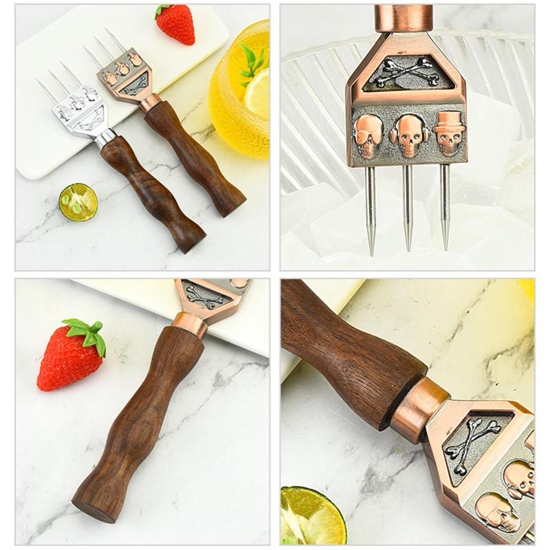 Ice Picks Ice Crushers Stainless Steel with Safety Wooden Handle Kitchen Gadgets for Restaurant Picnics Camping Home Use
