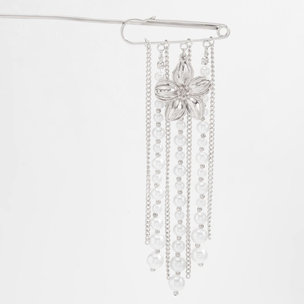Vintage Long Tassel Brooch Pearl Multi-layer Chains Pin Waist Cinching Fixed Pin Banquet Party
