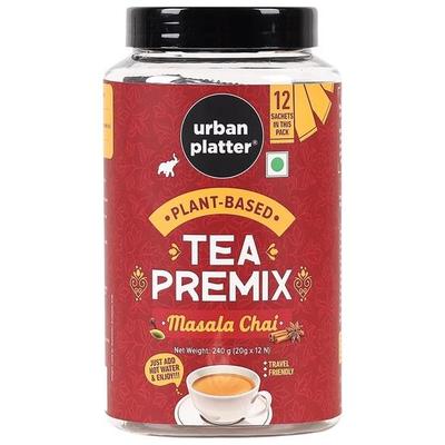 Urban Platter Saszetki z mieszanką herbaty, Masala Chai, 240 g / 8,4 uncji [wystarczy dodać wody, 12 saszetek, herbata instant bez nabiału]