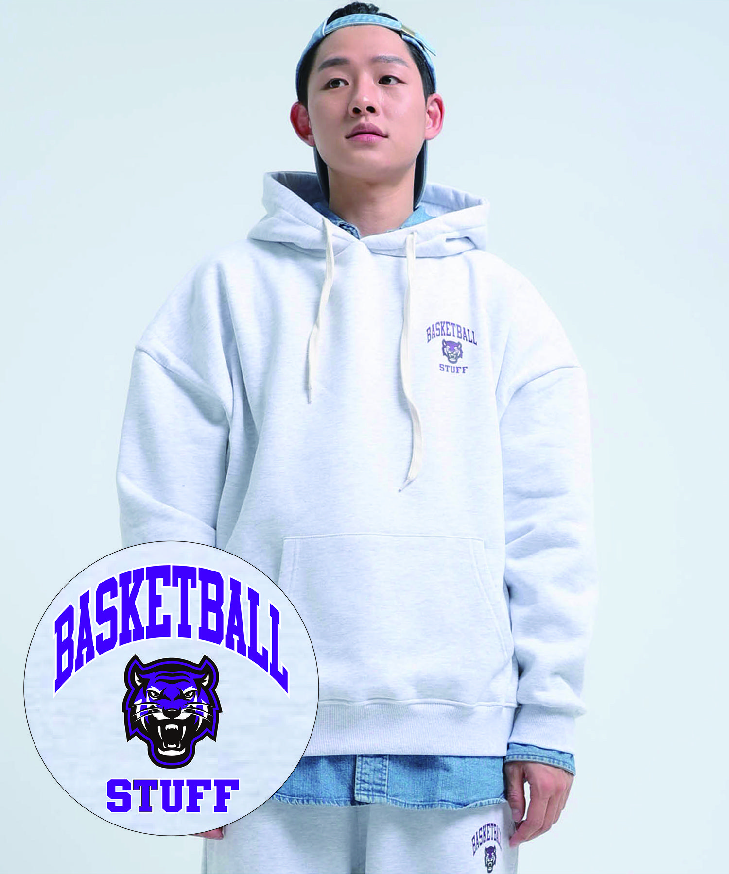 Sturf Tiger Small Logo Hoodie Light Grey Xl