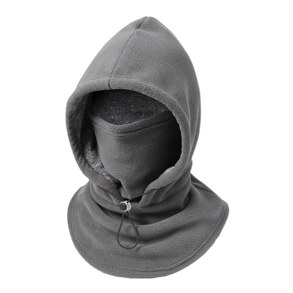 Drawstring Fleece Balaclava Hat Windproof Masks Hood Beanies Fashion Hooded Neck  Ski