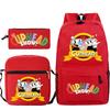 Cartoon Teacup Head Cuphead Student School Bag Backpack Three-piece Set Children's Shoulder Bag Pencil Bag