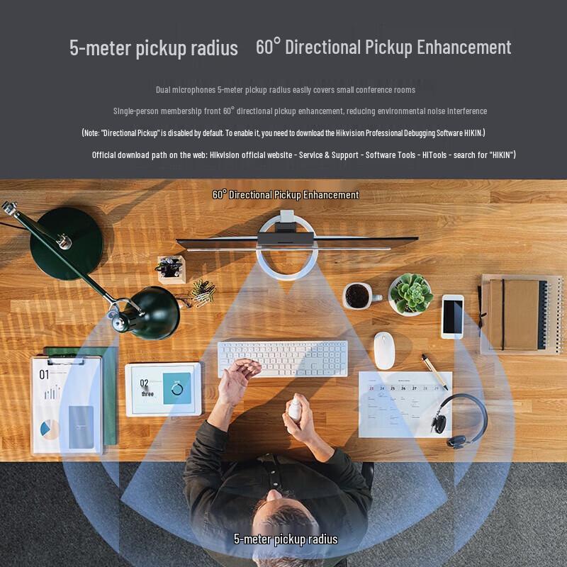 Hikvision 2K HD 120° Wide Angle Webcam with Dual Mics