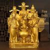 Five Gods of Wealth Buddha Statue: Abundance & Prosperity Decor for Entrance or Hallway