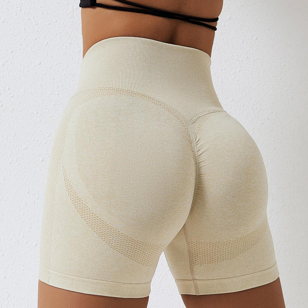 Women's Seamless Yoga Hip Lifting Tight High Waisted Sports Shorts