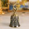 Deer Bells Roses Hand Bells Reindeer Hand Christmas Gifts Engraved Antique Church Bronze Bell Creative Home Decoration