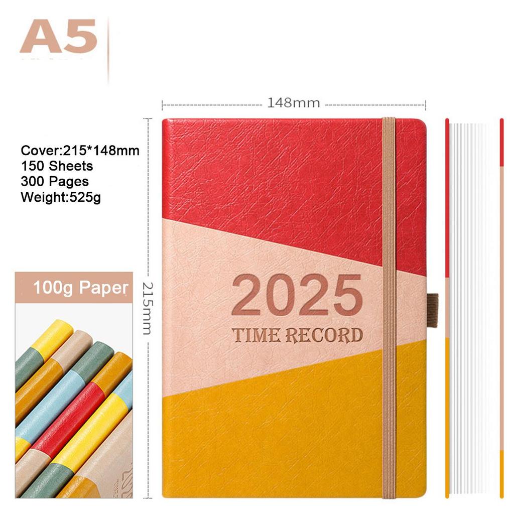 A5 verdickter Business-Notizblock aus Leder, Arbeitsnotizbuch, Besprechungsprotokollbuch, Tagesplaner 2025, Studiennotizen für Studenten, Tagebuch, 150 Blatt