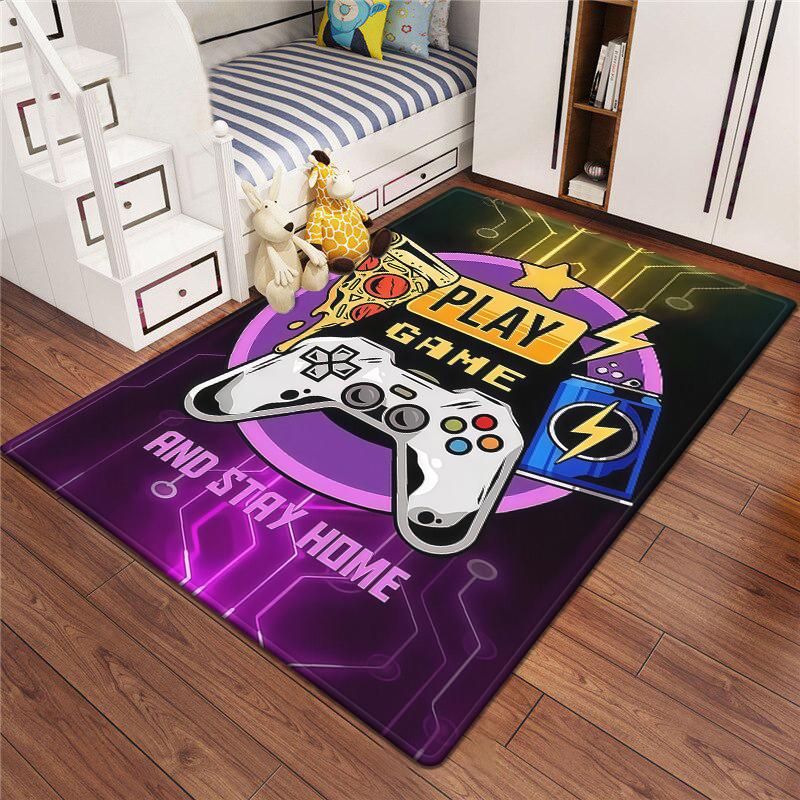 Gaming Esports Geometric Controller Pattern Carpet Mat for Boys Bedroom Gaming  large rug for Living Room Home Decoration Rug